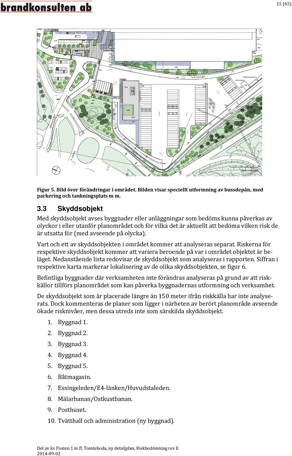 för (med avseende på olycka). Vart och ett av skyddsobjekten i området kommer att analyseras separat.