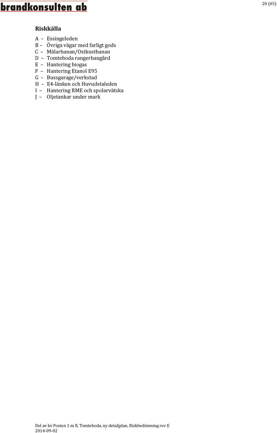 biogas F Hantering Etanol E95 G Bussgarage/verkstad H E4-länken