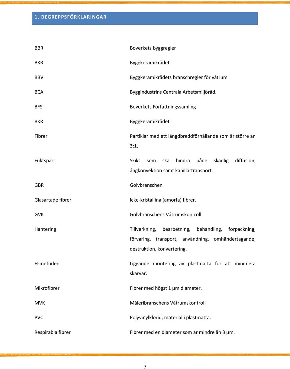 Skikt som ska hindra både skadlig diffusion, ångkonvektion samt kapillärtransport. Golvbranschen Icke-kristallina (amorfa) fibrer.