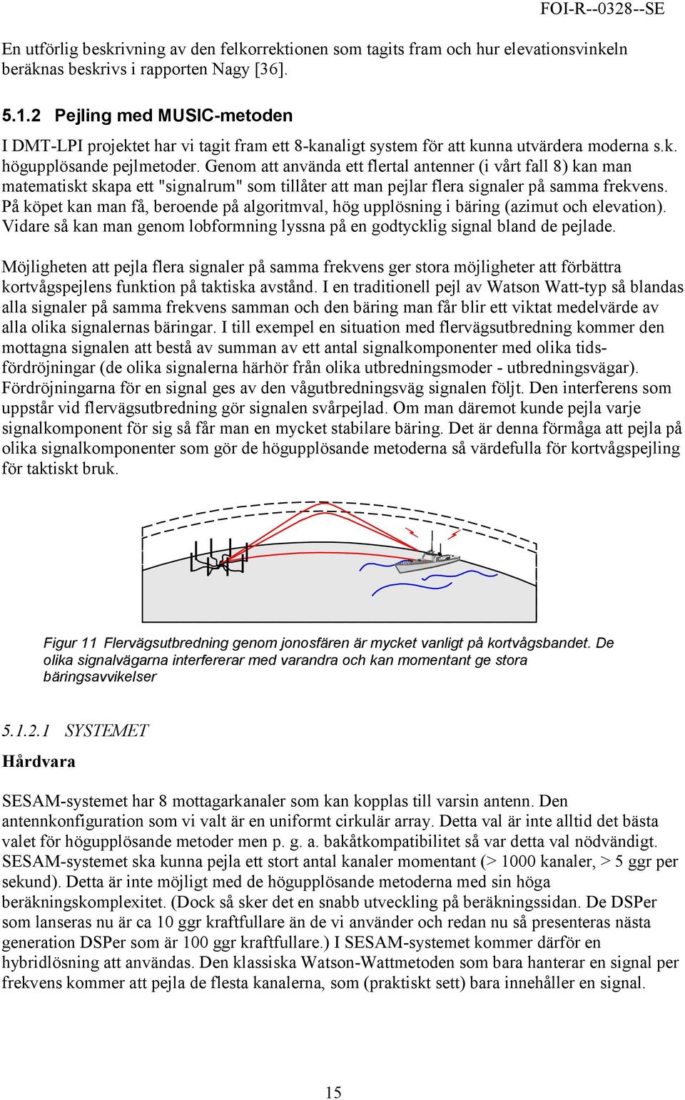 Genom att använda ett flertal antenner (i vårt fall 8) kan man matematiskt skapa ett "signalrum" som tillåter att man pejlar flera signaler på samma frekvens.