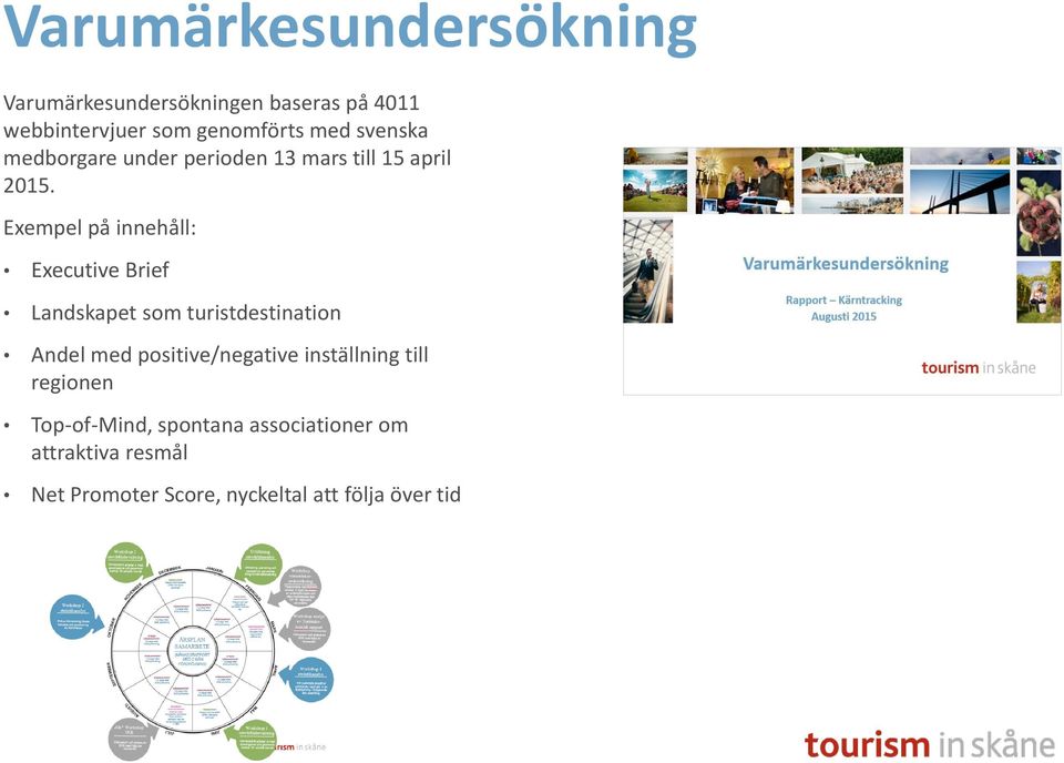 Exempel på innehåll: Executive Brief Landskapet som turistdestination Andel med positive/negative