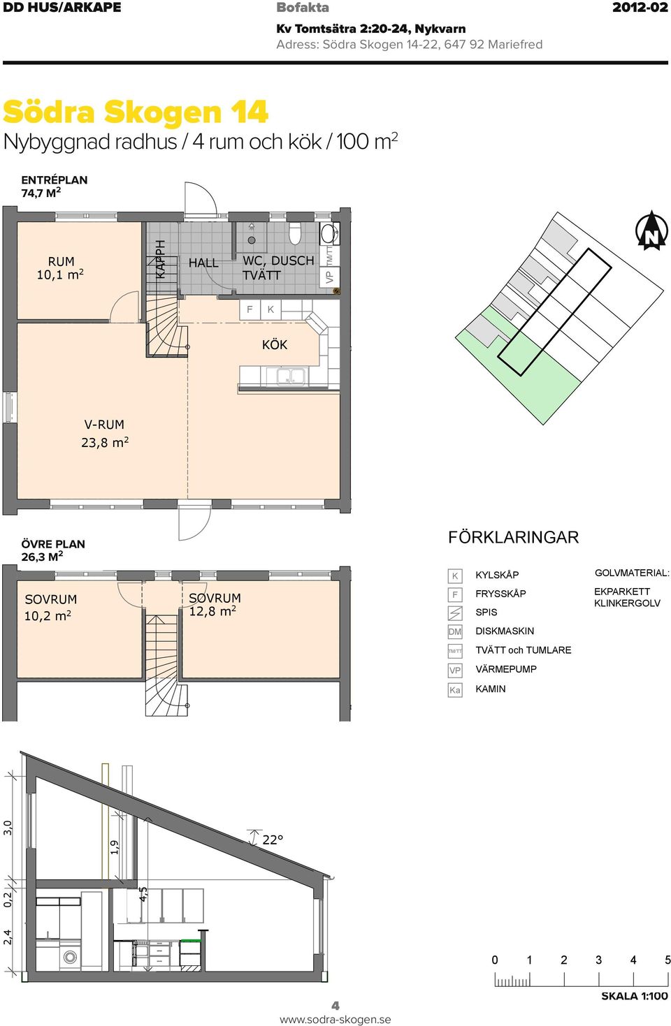 radhus / 4 rum och kök / 100 m 2 ENTRéPLAN