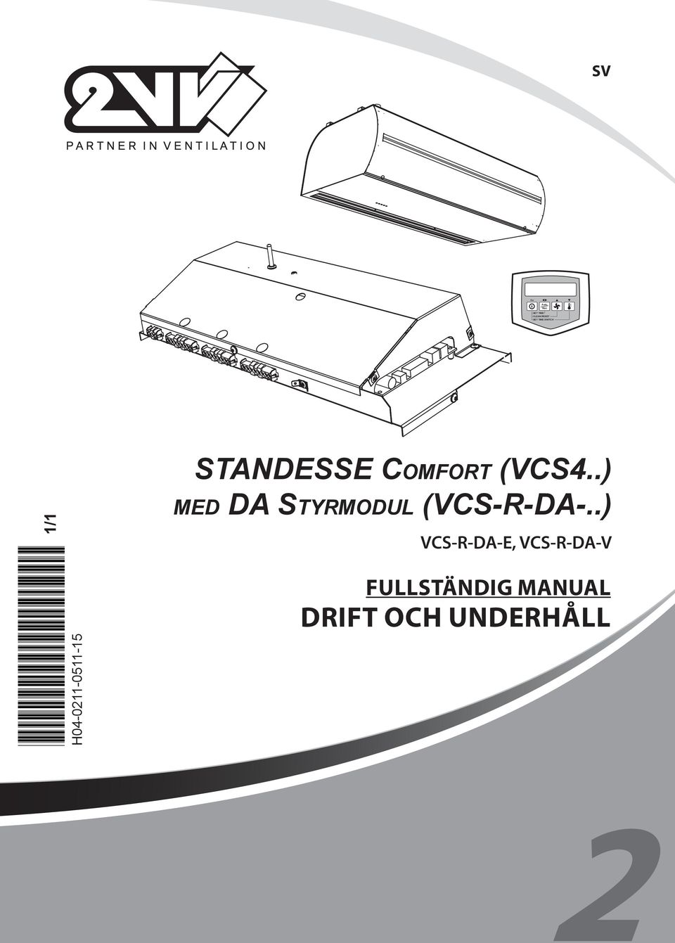 .) VCS-R-DA-E, VCS-R-DA-V Fullständig manual