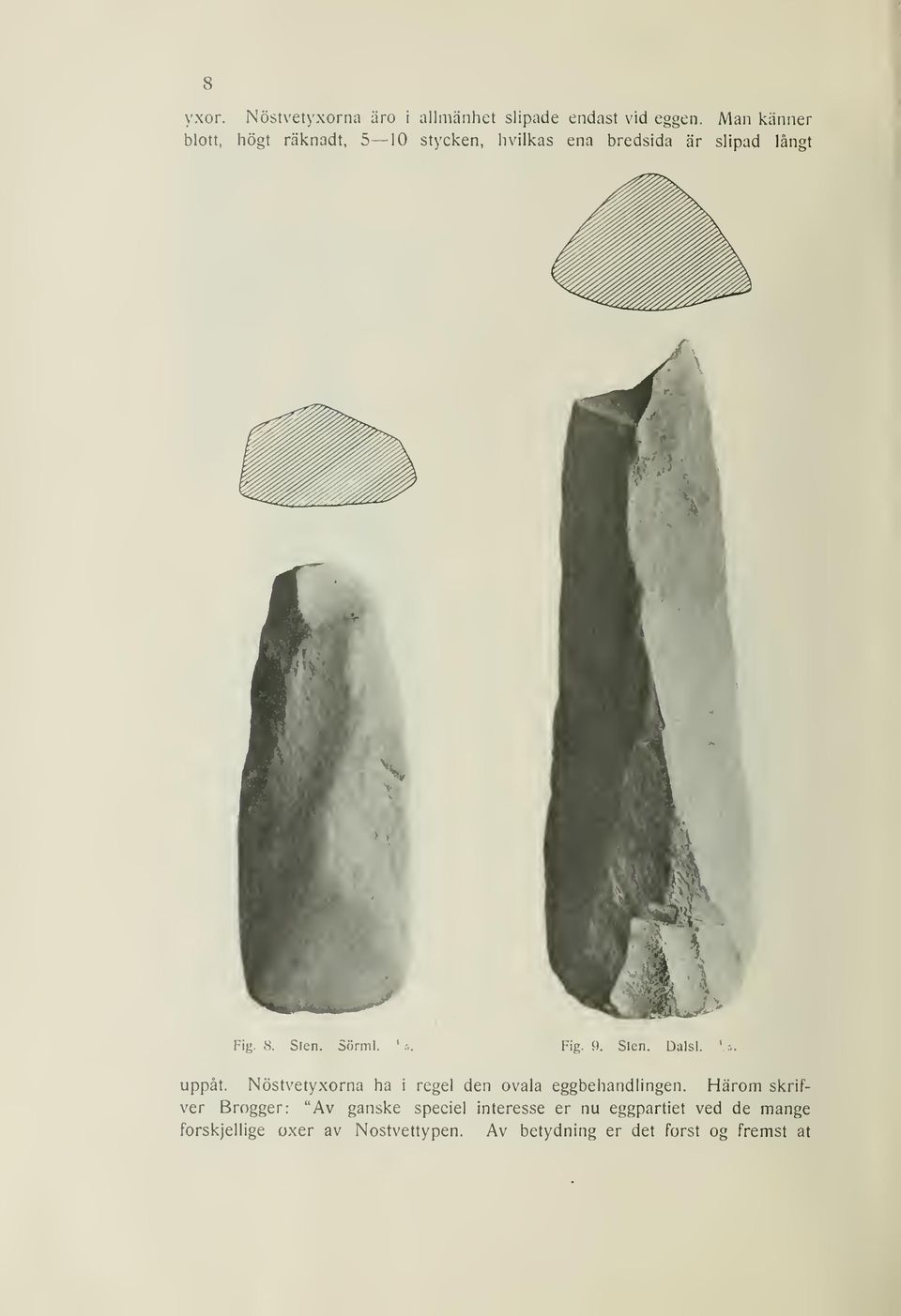 Sörml. Fig. 9. Sten. Dalsl uppåt. Nöstvetyxorna ha i regel den ovala eggbehandlingen.