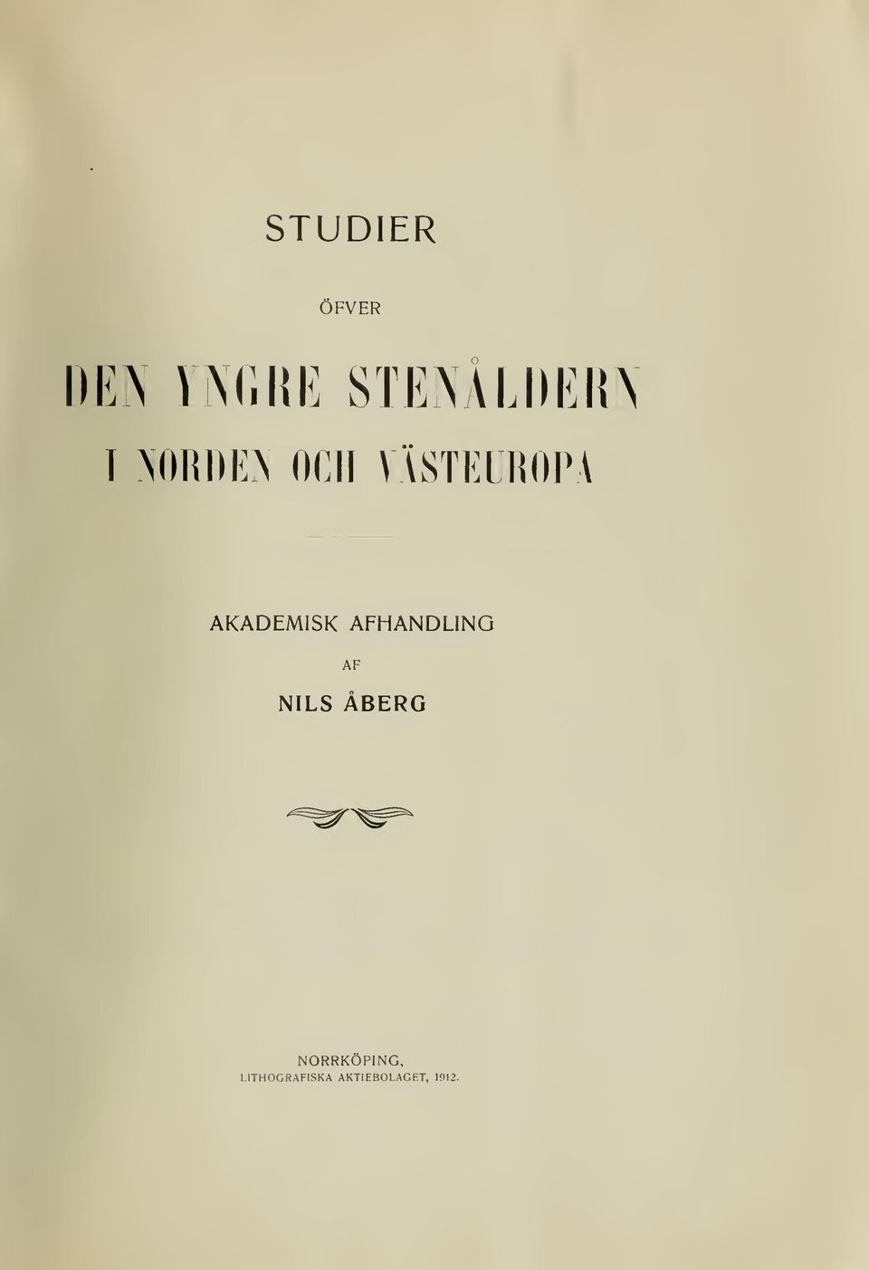 VÄSTEIROPA AKADEMISK AFHANDLINO AF