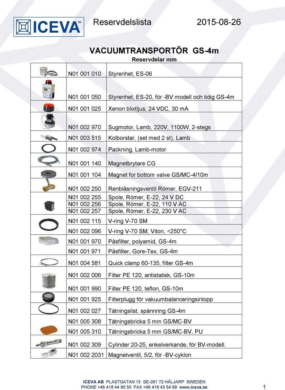 N01 005 310 Sugmotor, Lamb, 220V, 1100W, 2-stegs Kolborstar, (set med 2 st), Lamb Packning, Lamb-motor Magnetbrytare CG Magnet for bottom valve GS/MC-4/10m Renblåsningsventil Römer, EGV-211 Spole,