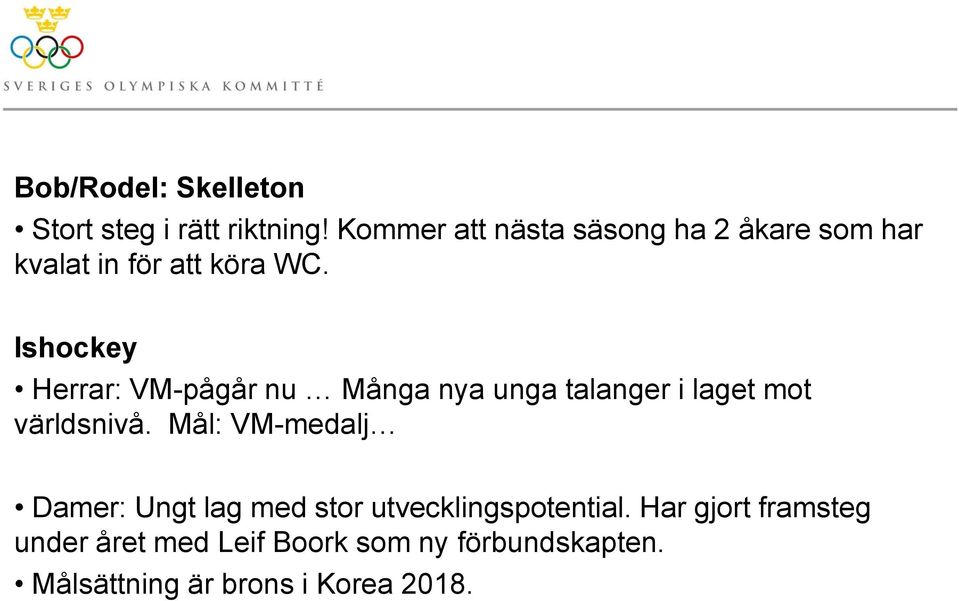 Ishockey Herrar: VM-pågår nu Många nya unga talanger i laget mot världsnivå.