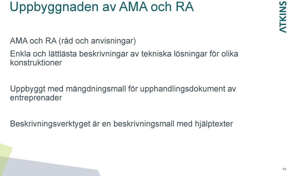 konstruktioner Uppbyggt med mängdningsmall för upphandlingsdokument