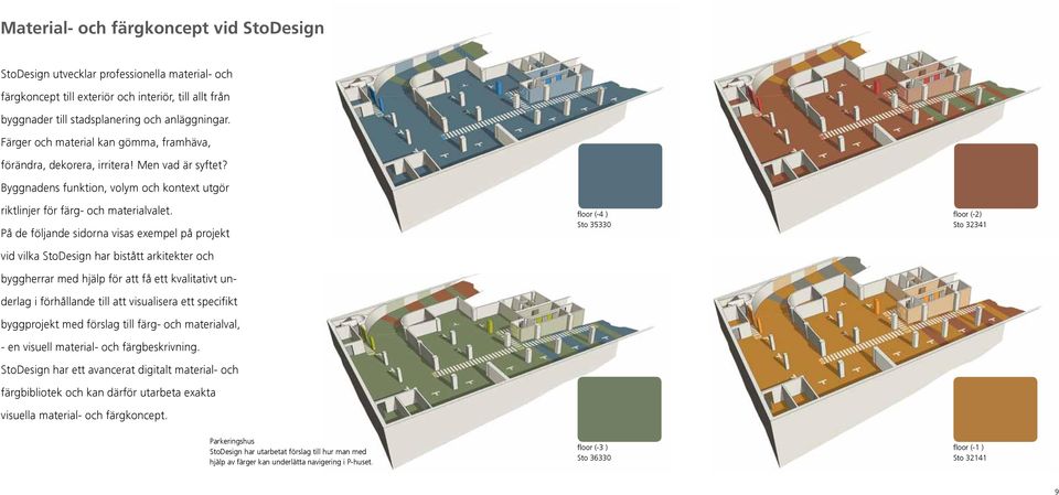 På de följande sidorna visas exempel på projekt vid vilka StoDesign har bistått arkitekter och byggherrar med hjälp för att få ett kvalitativt underlag i förhållande till att visualisera ett