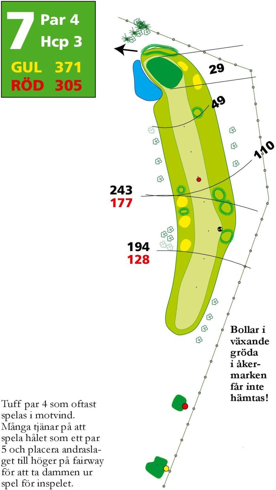 Många tjänar på att spela hålet som ett par 5 och placera