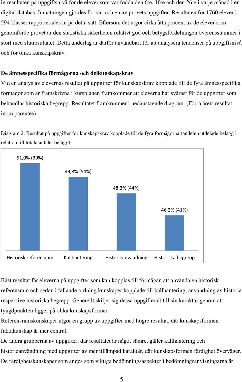 Eftersom det utgör cirka åtta procent av de elever som genomförde provet är den statistiska säkerheten relativt god och betygsfördelningen överensstämmer i stort med slutresultatet.