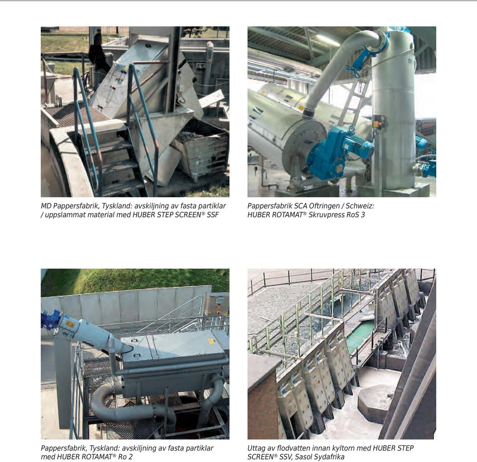 Skruvpress RoS 3 Pappersfabrik, Tyskland: avskiljning av fasta partiklar med HUBER