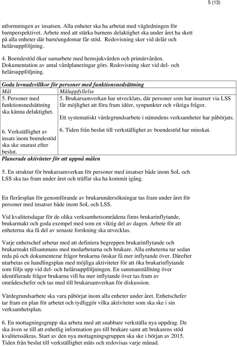 Boendestöd ökar samarbete med hemsjukvården och primärvården. Dokumentation av antal vårdplaneringar görs.