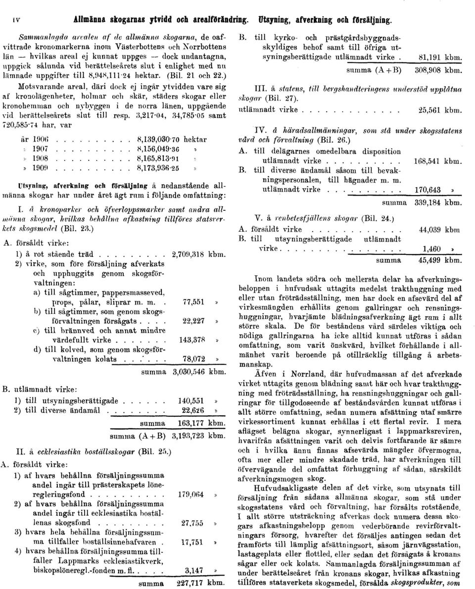 slut i enlighet med nu lämnade uppgifter till 8,948,111-24 hektar. (Bil. 21 och 22.