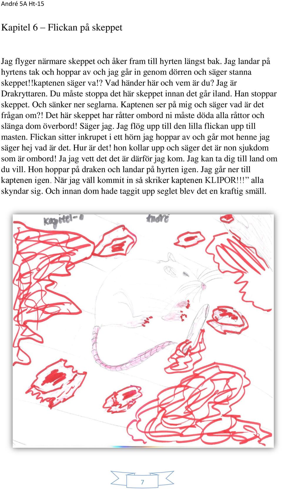 Kaptenen ser på mig och säger vad är det frågan om?! Det här skeppet har råtter ombord ni måste döda alla råttor och slänga dom överbord! Säger jag.