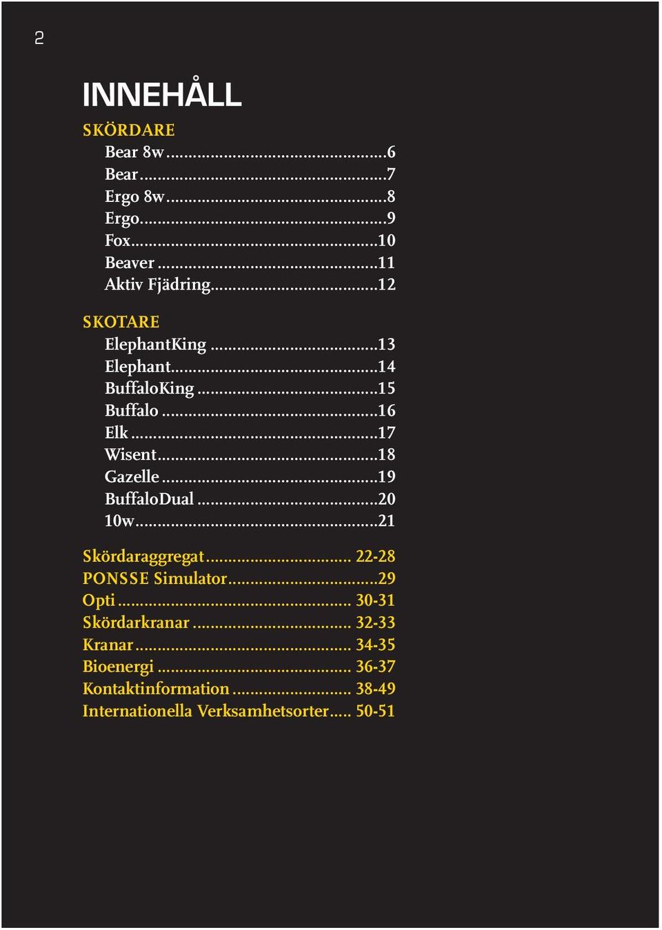 ..19 BuffaloDual...20 10w...21 Skördaraggregat... 22-28 PONSSE Simulator...29 Opti... 30-31 Skördarkranar.