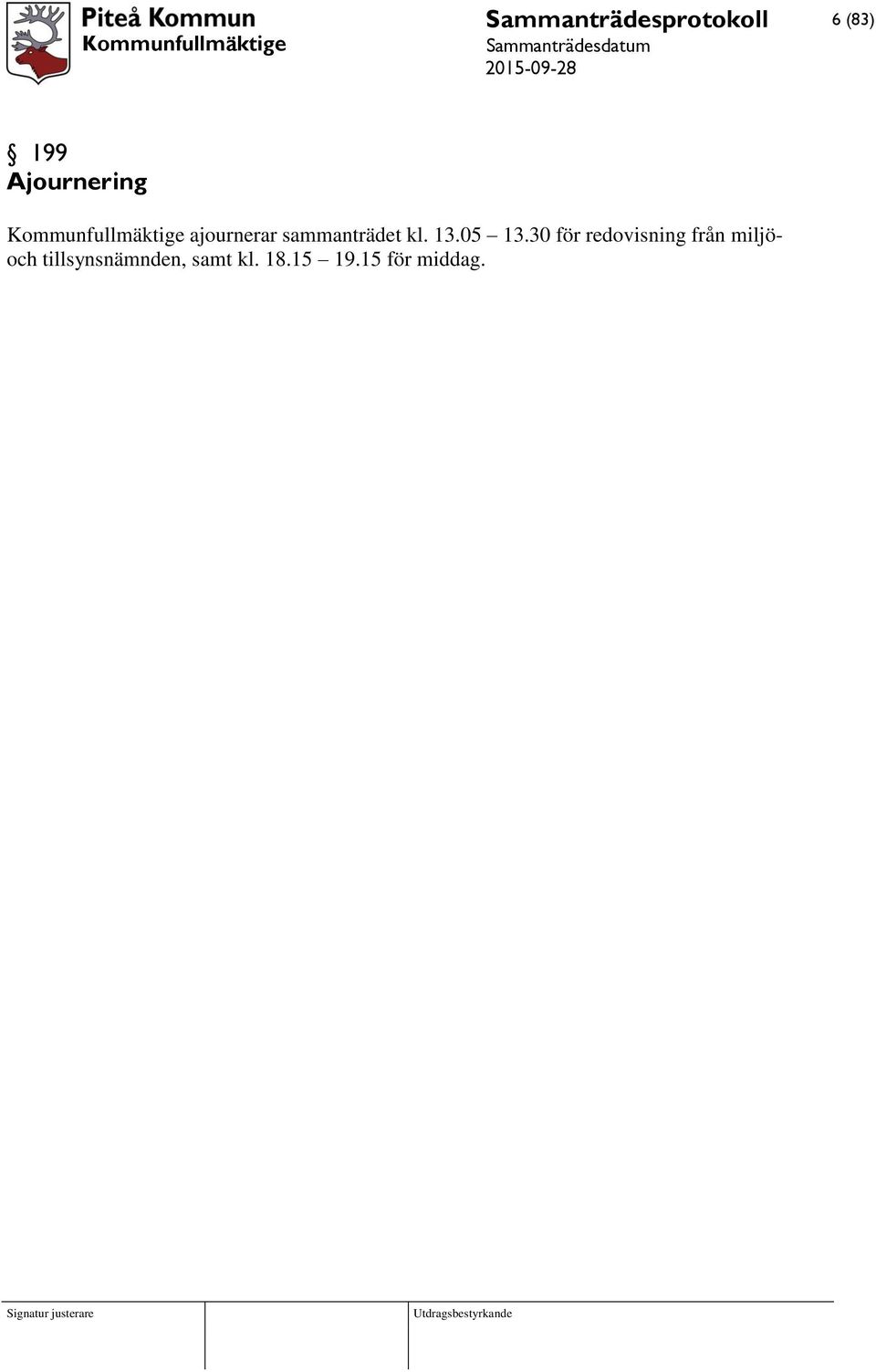sammanträdet kl. 13.05 13.