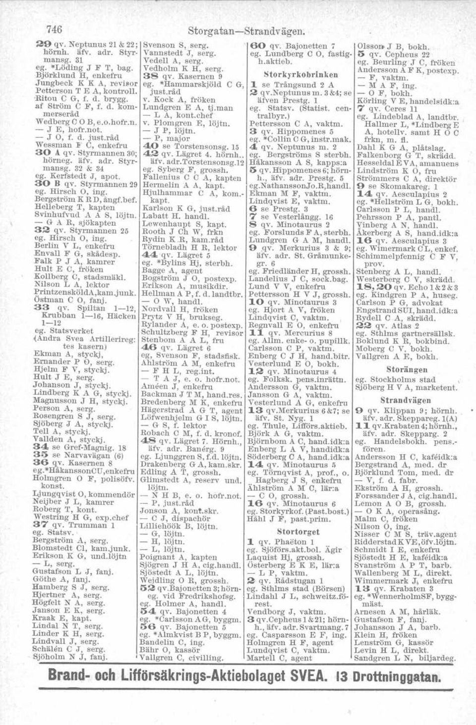 Styrmannen 29 ego Hirseli O, ing. Bergström K R D, ångr.bef, Helleberg T J kapten Svinhufvud A A S, löjtn. - G A R, sjökapten 32 qv. Styrmannen 25 ego Hirsch O, ing.