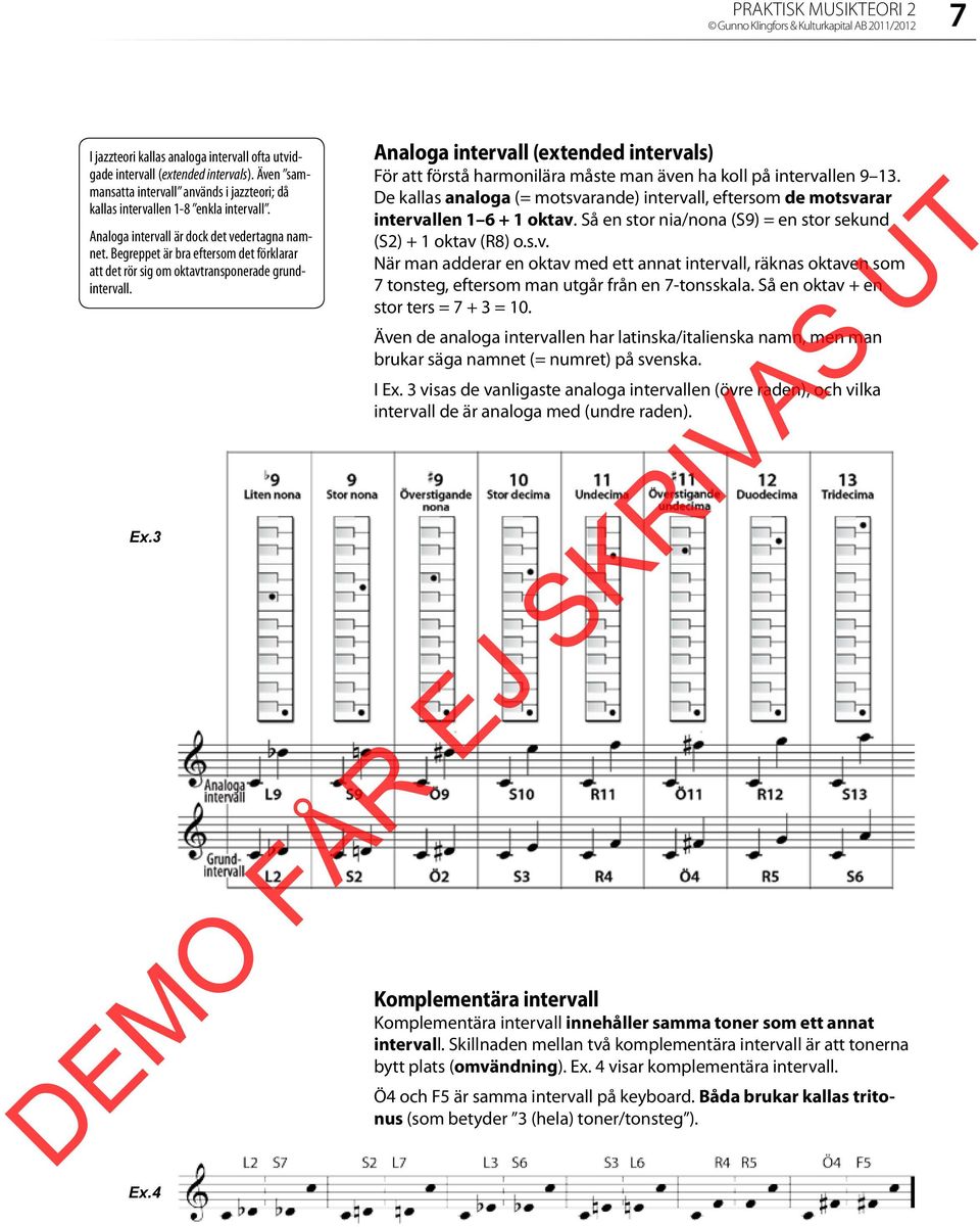 Begreppet är bra eftersom det förklarar att det rör sig om oktavtransponerade grundintervall. Ex.3 Ex.