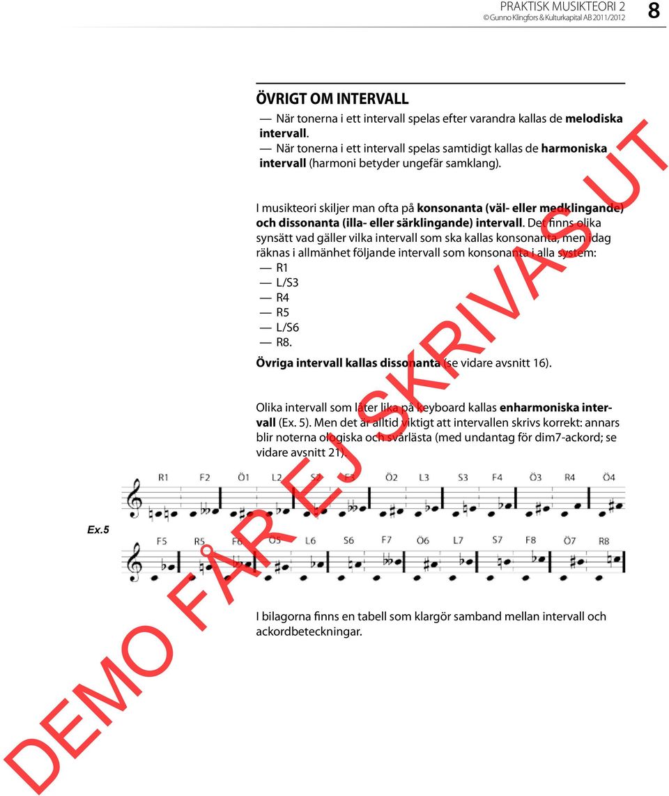 I musikteori skiljer man ofta på konsonanta (väl- eller medklingande) och dissonanta (illa- eller särklingande) intervall.