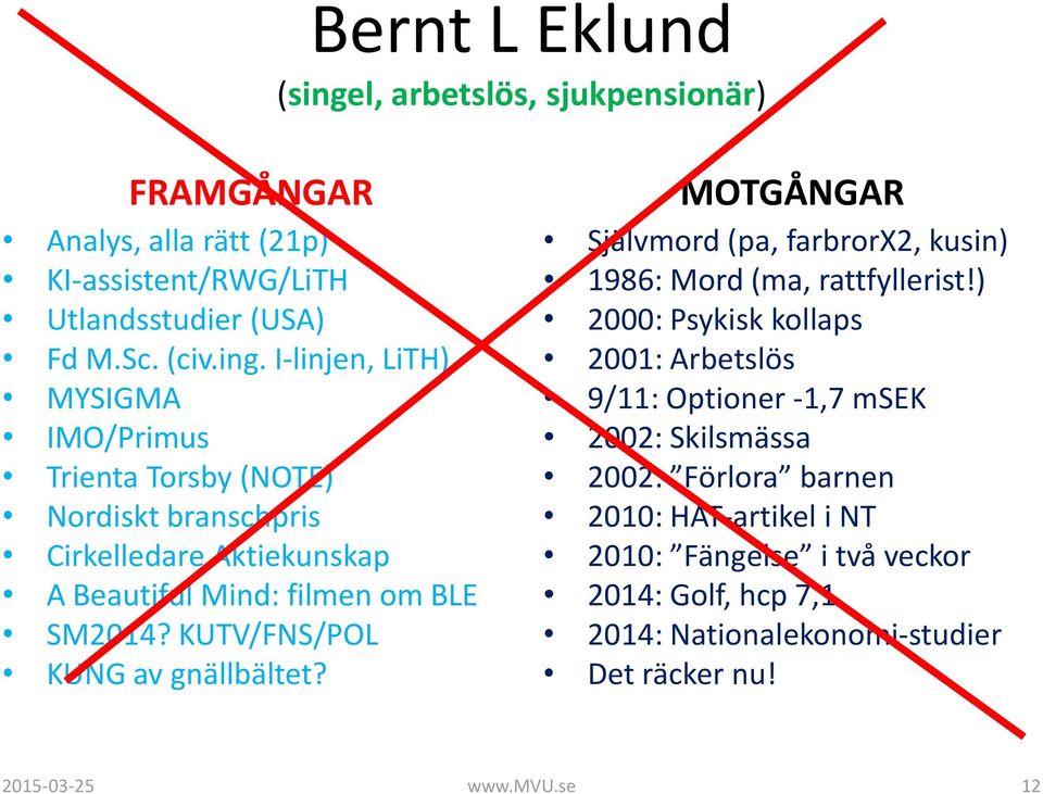 I-linjen, LiTH) MYSIGMA IMO/Primus Trienta Torsby (NOTE) Nordiskt branschpris Cirkelledare Aktiekunskap A Beautiful Mind: filmen om BLE SM2014?