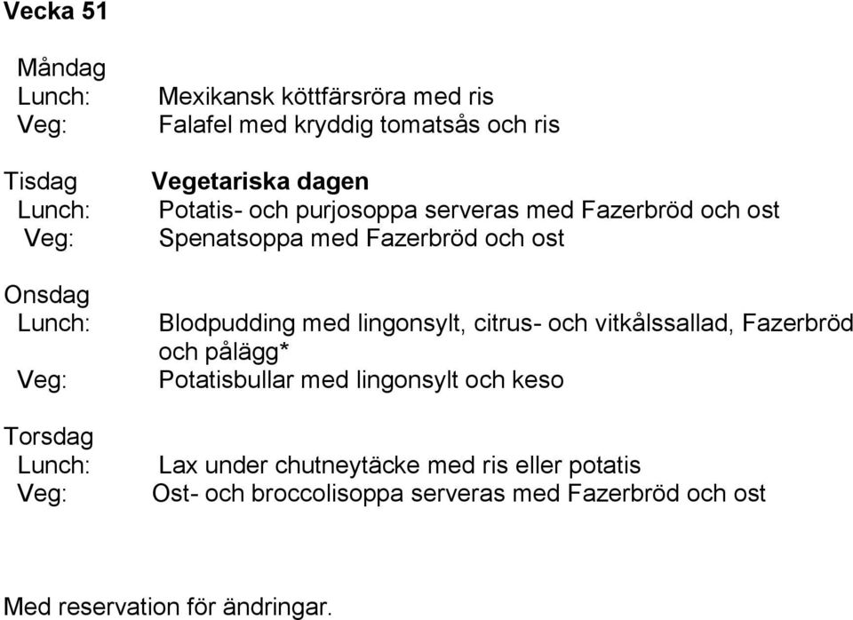 Spenatsoppa med Fazerbröd och ost Lax under chutneytäcke med ris eller potatis