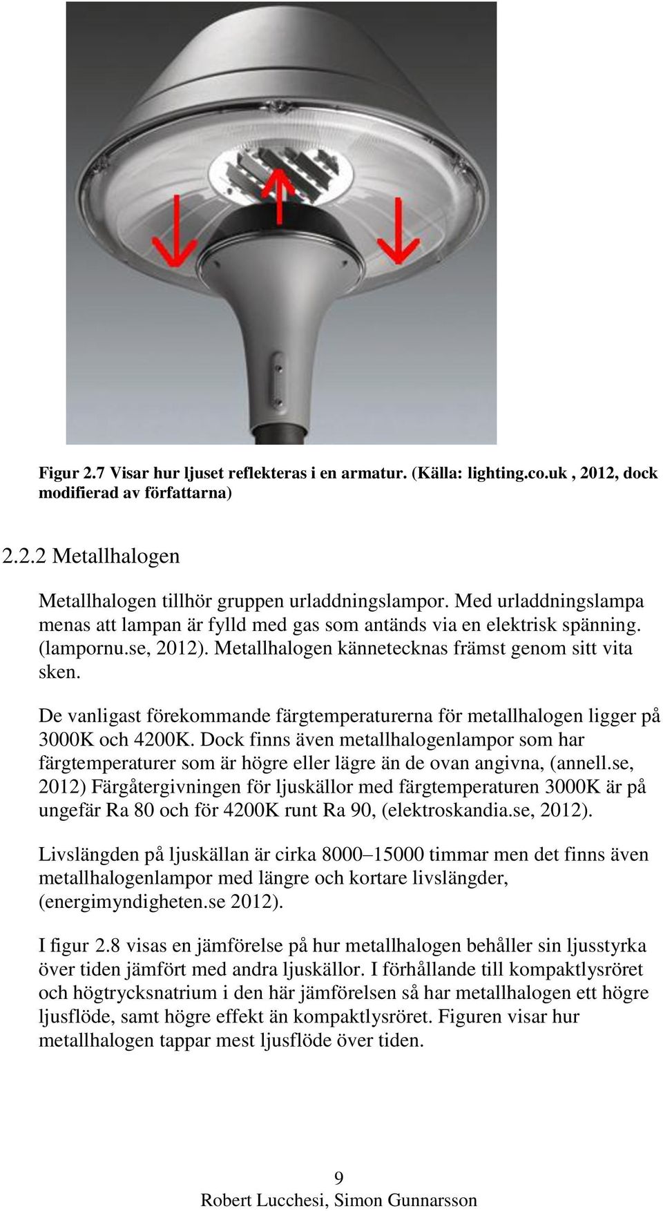 De vanligast förekommande färgtemperaturerna för metallhalogen ligger på 3000K och 4200K.