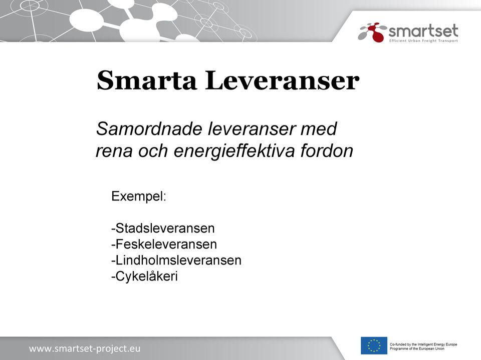 energieffektiva fordon Exempel: -