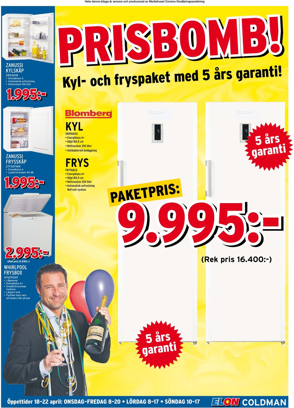 290:-) WHIRLPOOL FRYSBOX AFG070AP Lågenegi Enegikl A+ Snbbinfyningfunkion Låb lock Flyb ck ve boxen å på hjul Kyl SND9682A Enegikl A+ Höjd 184,5 cm Neovolym