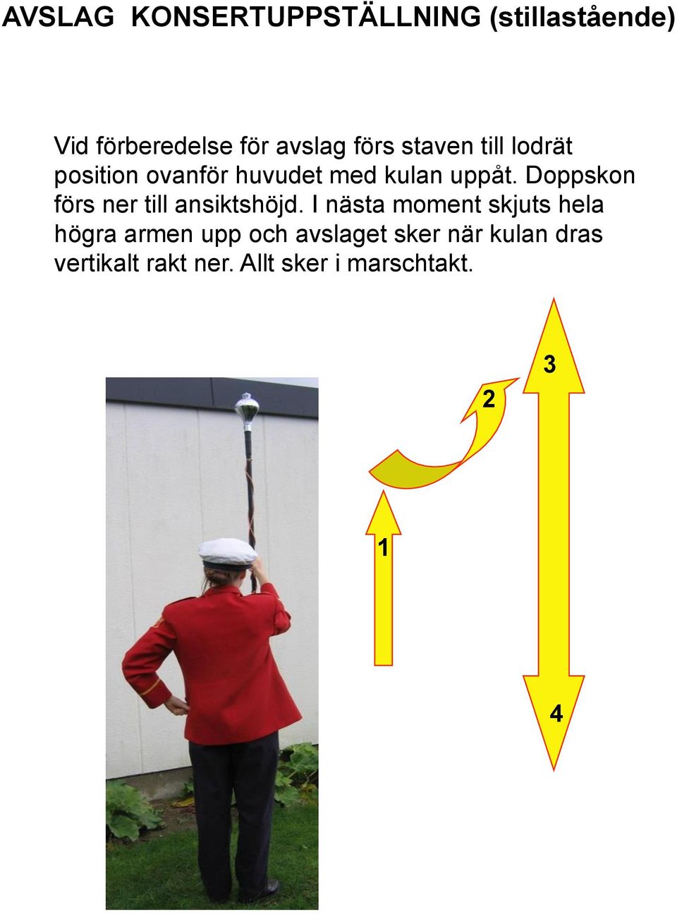 Doppskon förs ner till ansiktshöjd.