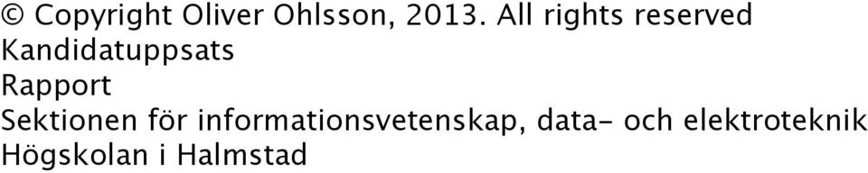 Rapport Sektionen för