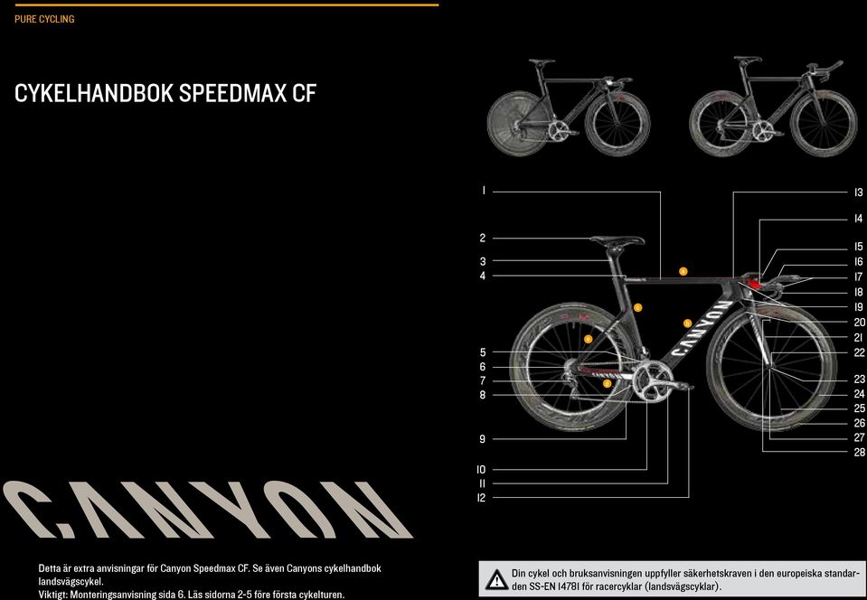 Se även Canyons cykelhandbok landsvägscykel. Vktgt: Monterngsanvsnng sda 6.