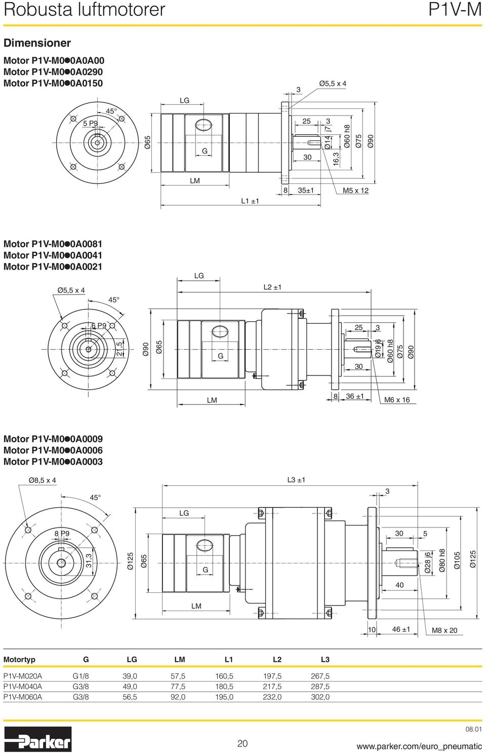 otor 1V-0 0A0009 otor 1V-0 0A0006 otor 1V-0 0A0003 Ø8,5 x 4 45 L3 ±1 3 LG 8 9 30 5 31,3 Ø125 Ø65 G Ø28 j6 Ø80 h8 Ø105 Ø125 40 L 10 46 ±1 8 x 20
