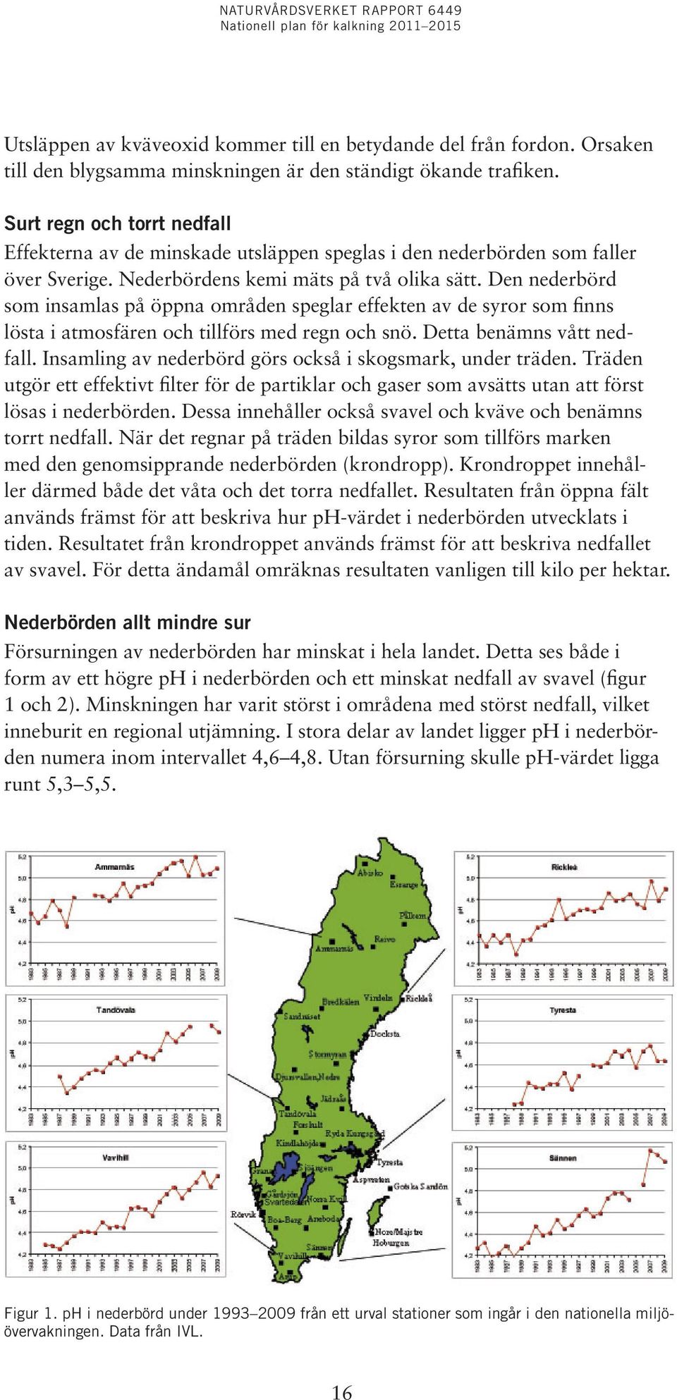 Den nederbörd som insamlas på öppna områden speglar effekten av de syror som finns lösta i atmosfären och tillförs med regn och snö. Detta benämns vått nedfall.