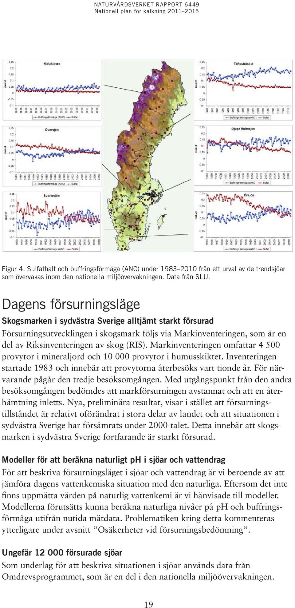 Markinventeringen omfattar 4 500 provytor i mineraljord och 10 000 provytor i humusskiktet. Inventeringen startade 1983 och innebär att provytorna återbesöks vart tionde år.