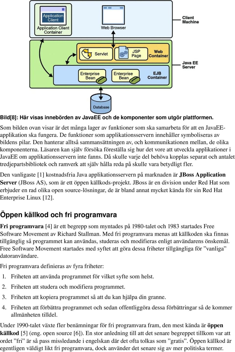 Läsaren kan själv försöka föreställa sig hur det vore att utveckla applikationer i JavaEE om applikationsservern inte fanns.