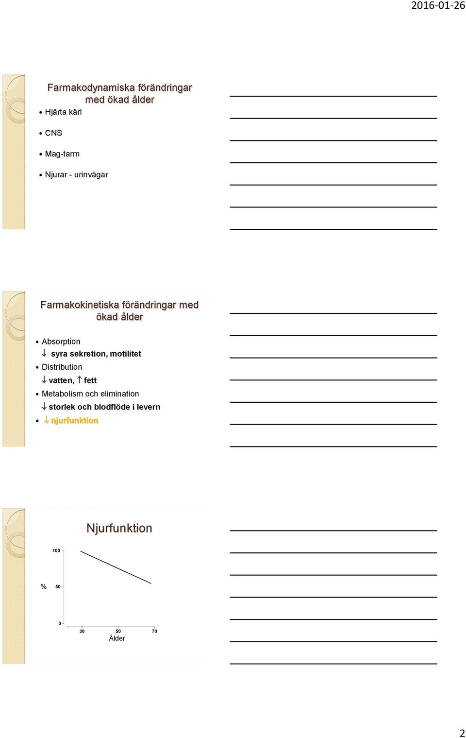 sekretion, motilitet Distribution vatten, fett Metabolism och elimination