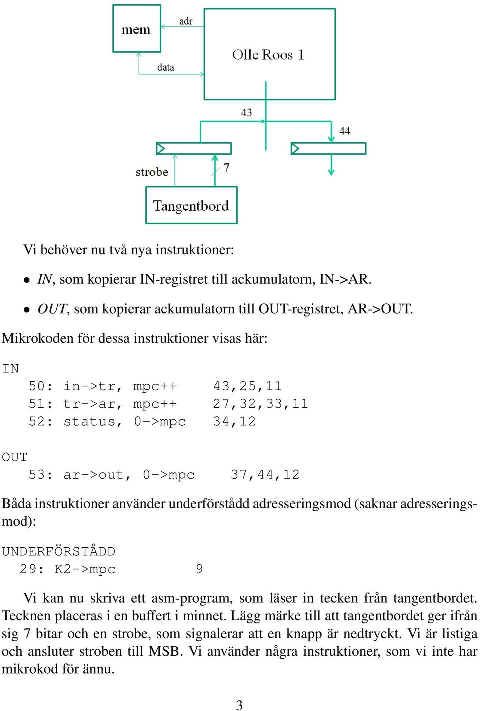 underförstådd adresseringsmod (saknar adresseringsmod): UNDERFÖRSTÅDD 29: K2->mpc 9 Vi kan nu skriva ett asm-program, som läser in tecken från tangentbordet.