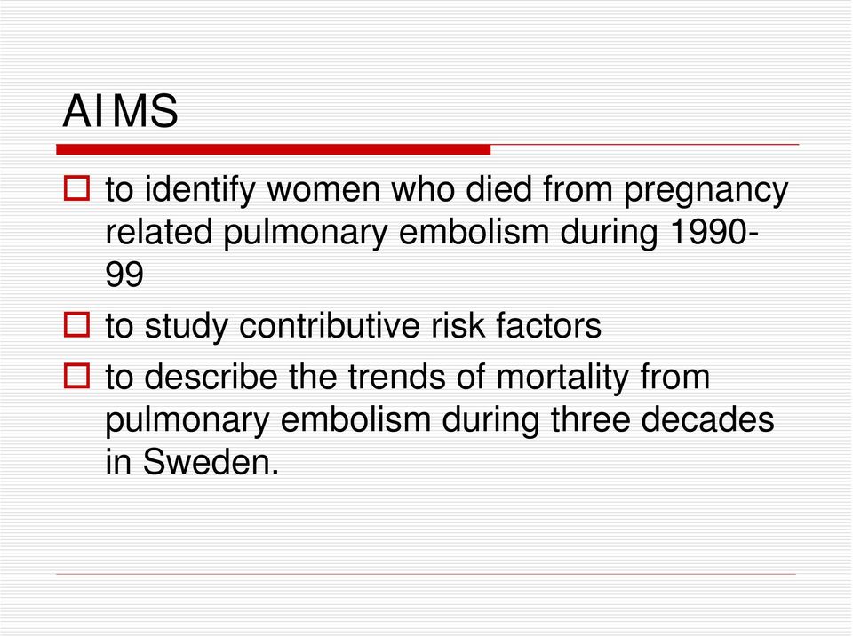 contributive risk factors to describe the trends of