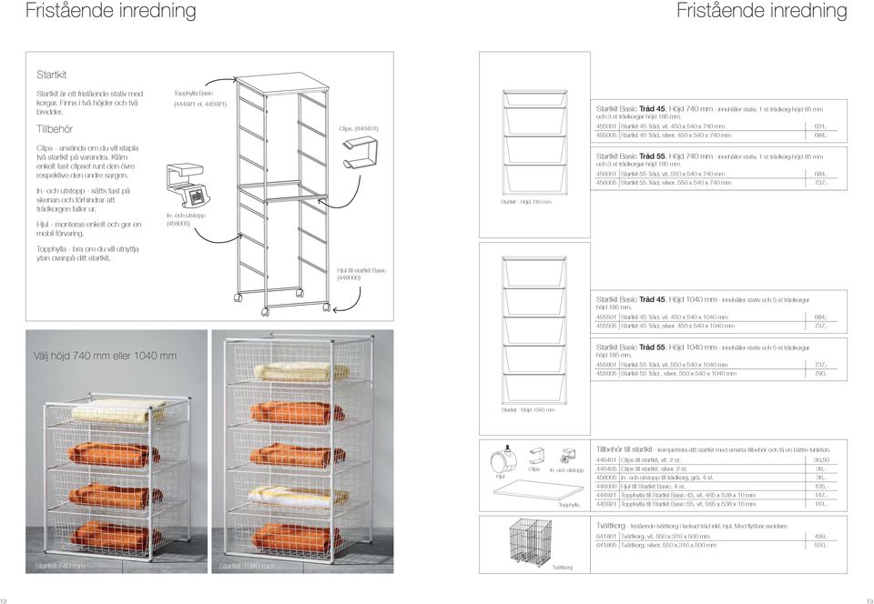 450 x 540 x 740 mm 631,- 455005 Startkit 45 Tråd, silver. 450 x 540 x 740 mm 684,- Clips - används om du vill stapla två startkit på varandra.