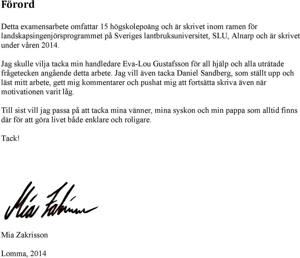 Jag vill även tacka Daniel Sandberg, som ställt upp och läst mitt arbete, gett mig kommentarer och pushat mig att fortsätta skriva även när motivationen varit låg.