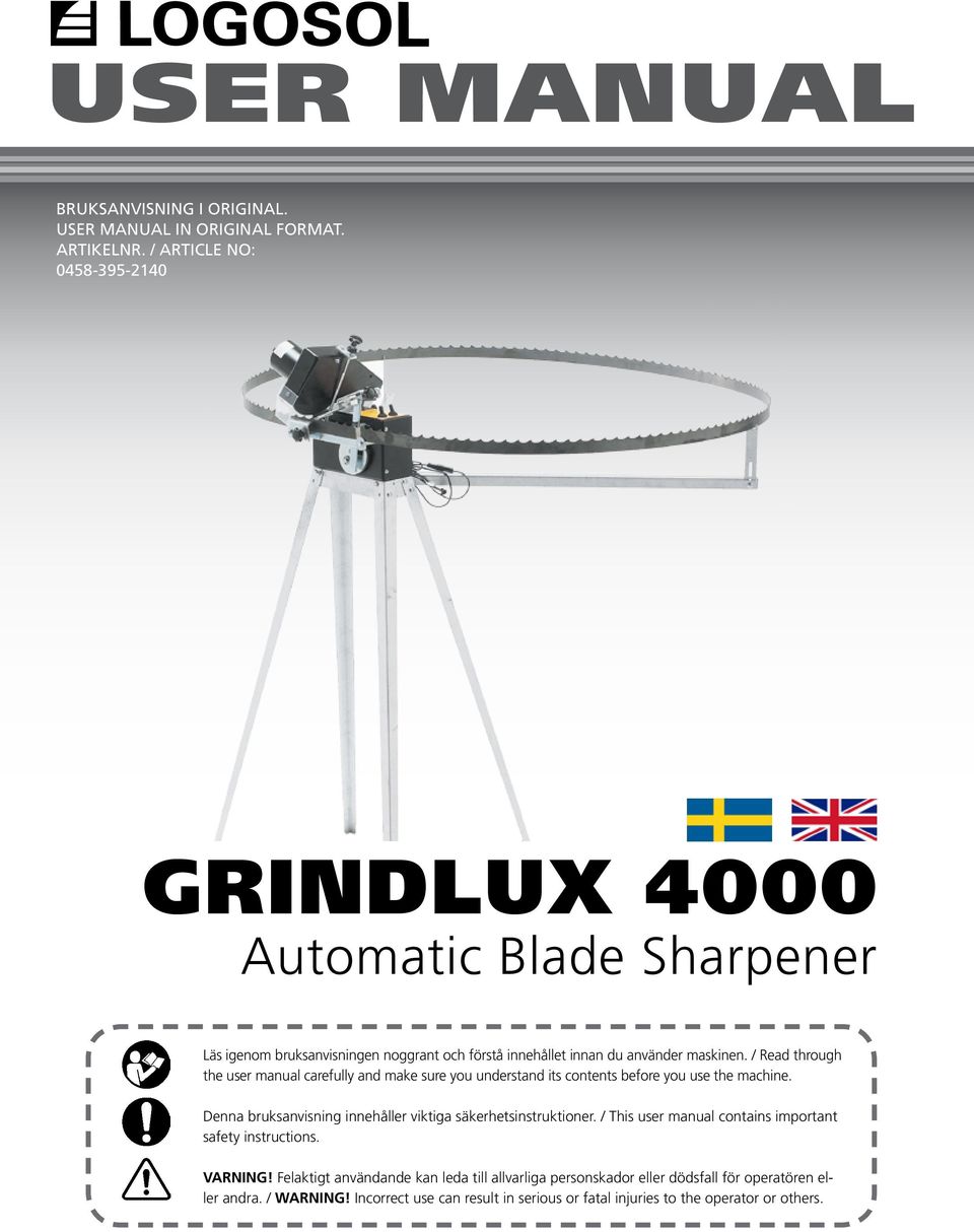/ Read through the user manual carefully and make sure you understand its contents before you use the machine.