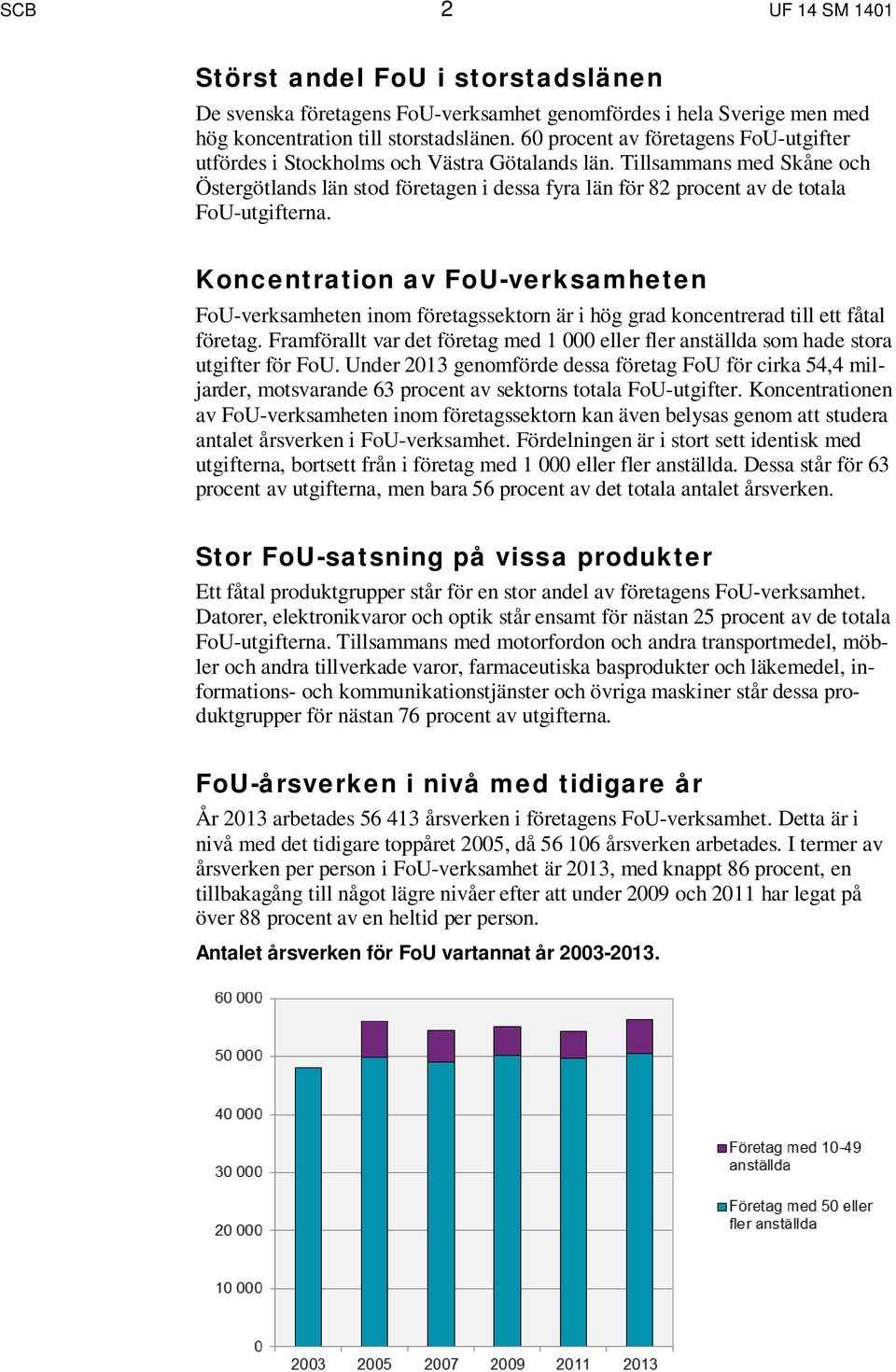 Tillsammans med Skåne och Östergötlands län stod företagen i dessa fyra län för 82 procent av de totala FoU-utgifterna.