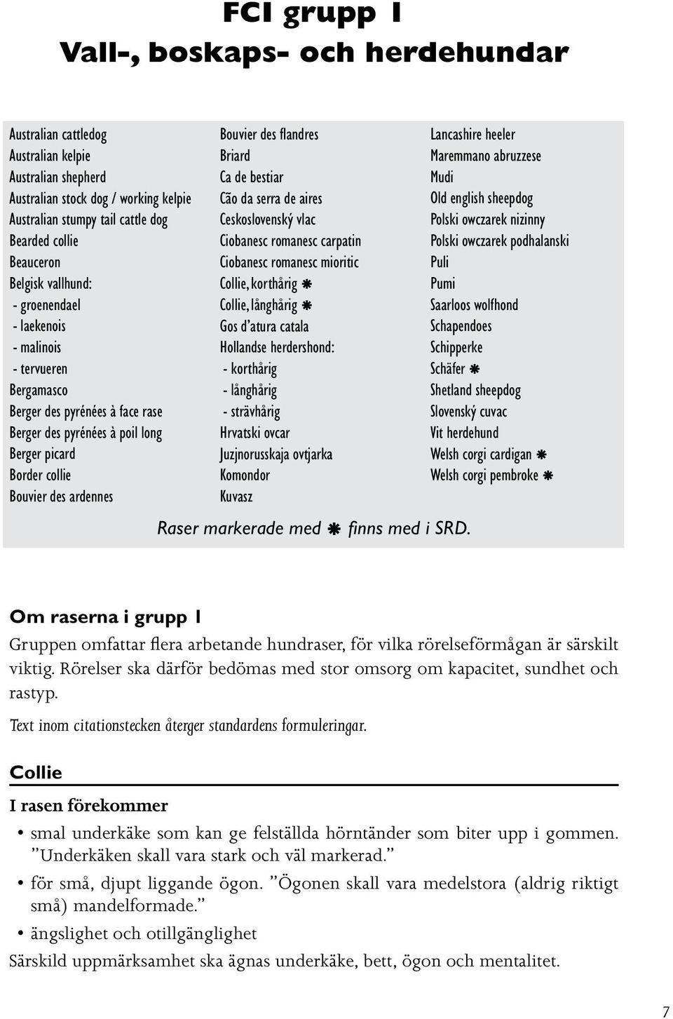 des flandres Briard Ca de bestiar Cão da serra de aires Ceskoslovenský vlac Ciobanesc romanesc carpatin Ciobanesc romanesc mioritic Collie, korthårig Collie, långhårig Gos d atura catala Hollandse