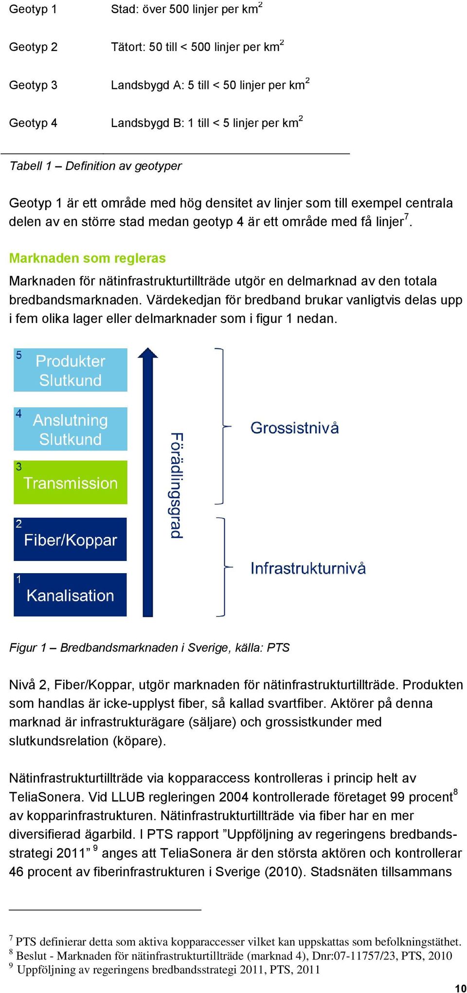 Marknaden som regleras Marknaden för nätinfrastrukturtillträde utgör en delmarknad av den totala bredbandsmarknaden.