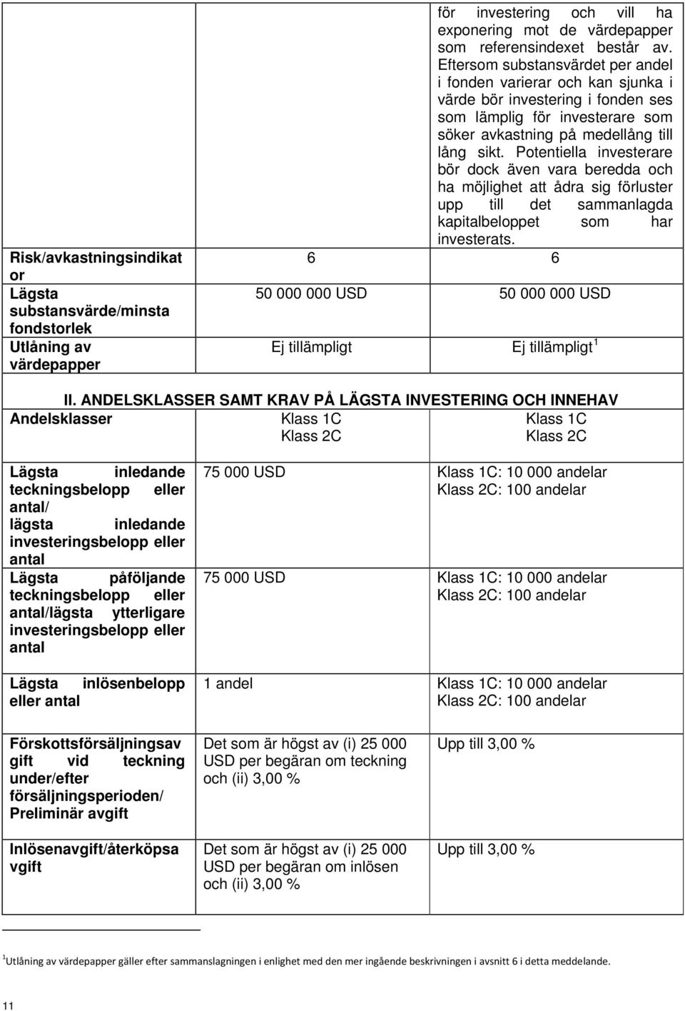 Potentiella investerare bör dock även vara beredda och ha möjlighet att ådra sig förluster upp till det sammanlagda kapitalbeloppet som har investerats.