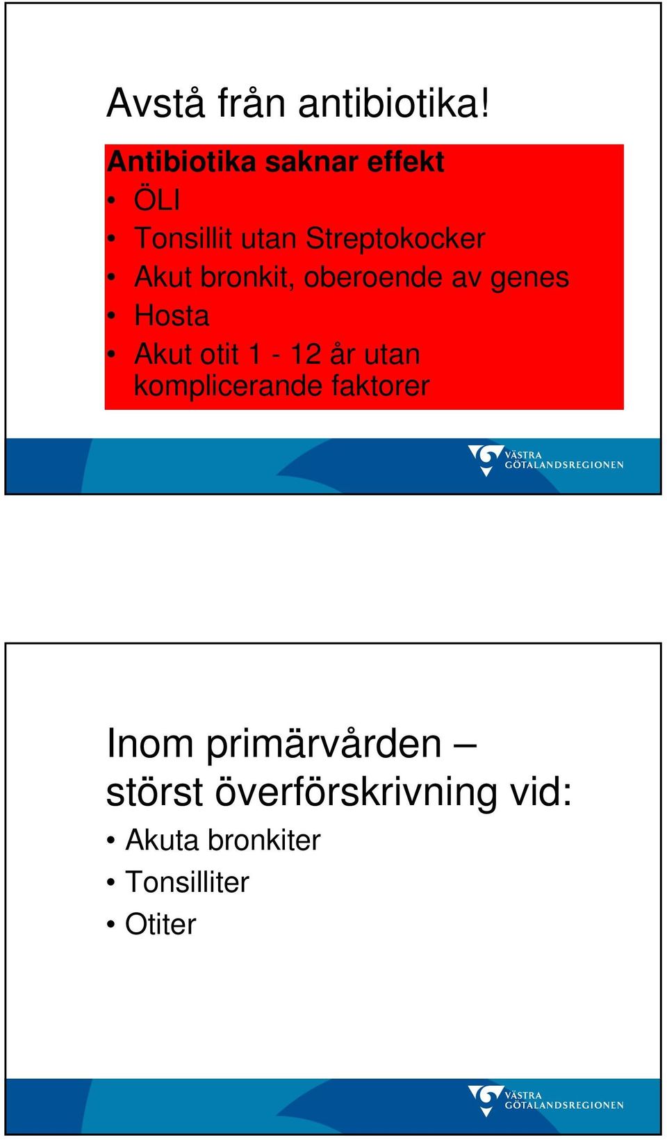 Akut bronkit, oberoende av genes Hosta Akut otit 1-12 år utan