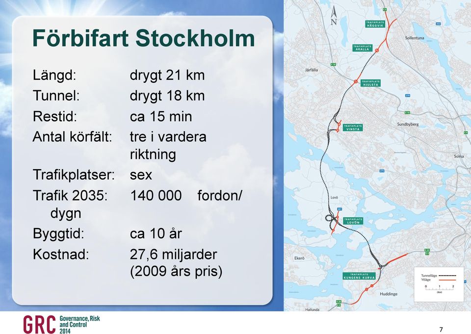 Kostnad: drygt 21 km drygt 18 km ca 15 min tre i vardera