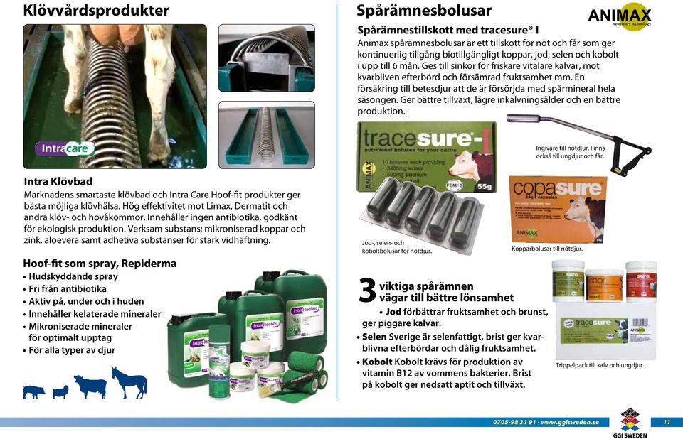 En försäkring till betesdjur att de är försörjda med spårmineral hela säsongen. Ger bättre tillväxt, lägre inkalvningsålder och en bättre produktion. Ingivare till nötdjur.