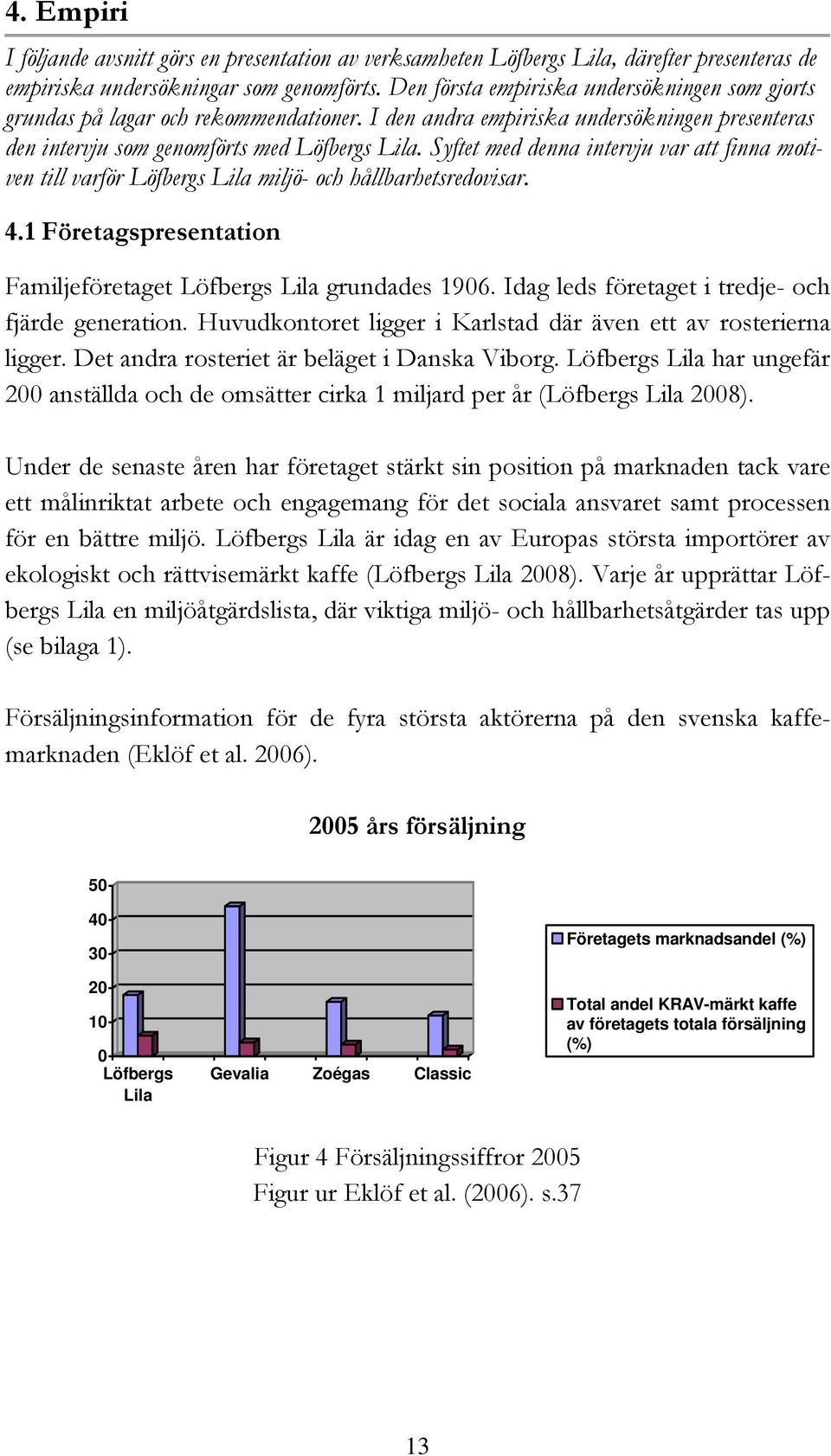 Syftet med denna intervju var att finna motiven till varför Löfbergs Lila miljö- och hållbarhetsredovisar. 4.1 Företagspresentation Familjeföretaget Löfbergs Lila grundades 1906.